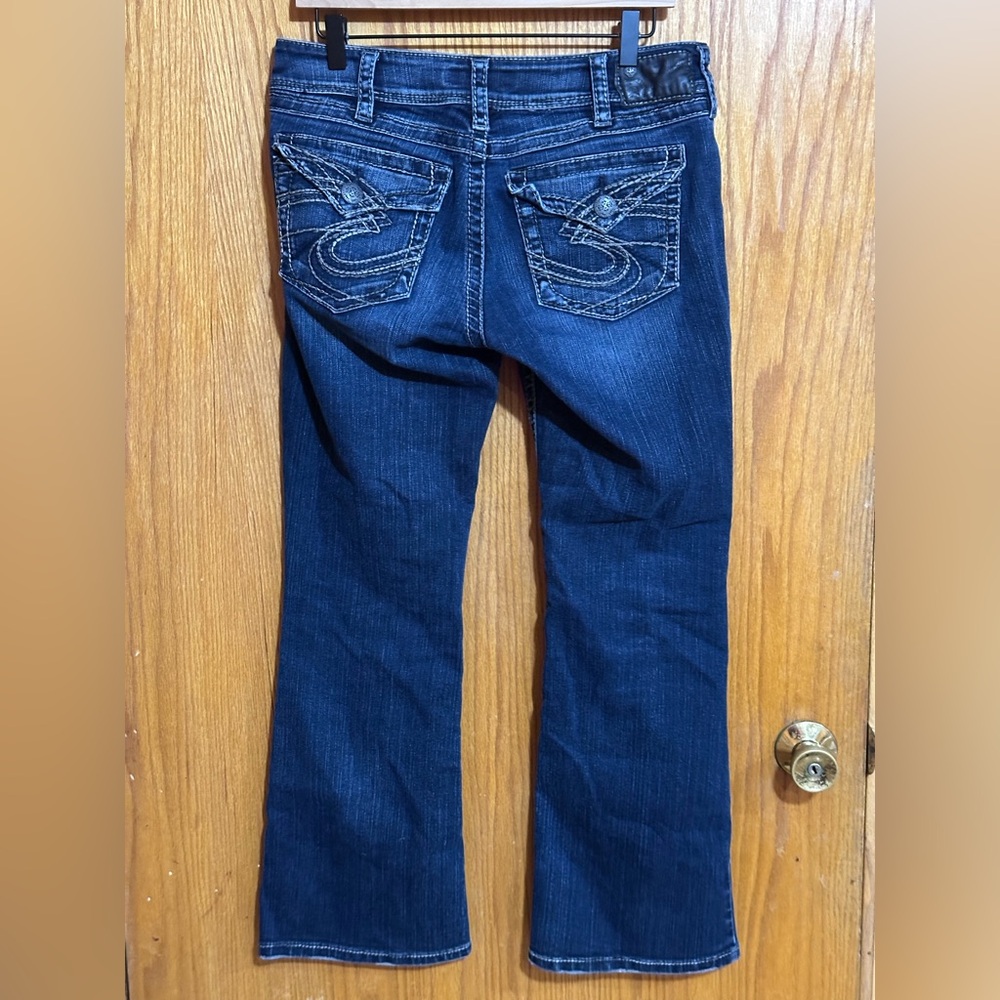 Silver‎ Suki Jeans Dark Blue Flare Women's Jeans sz 30/30 JB1
